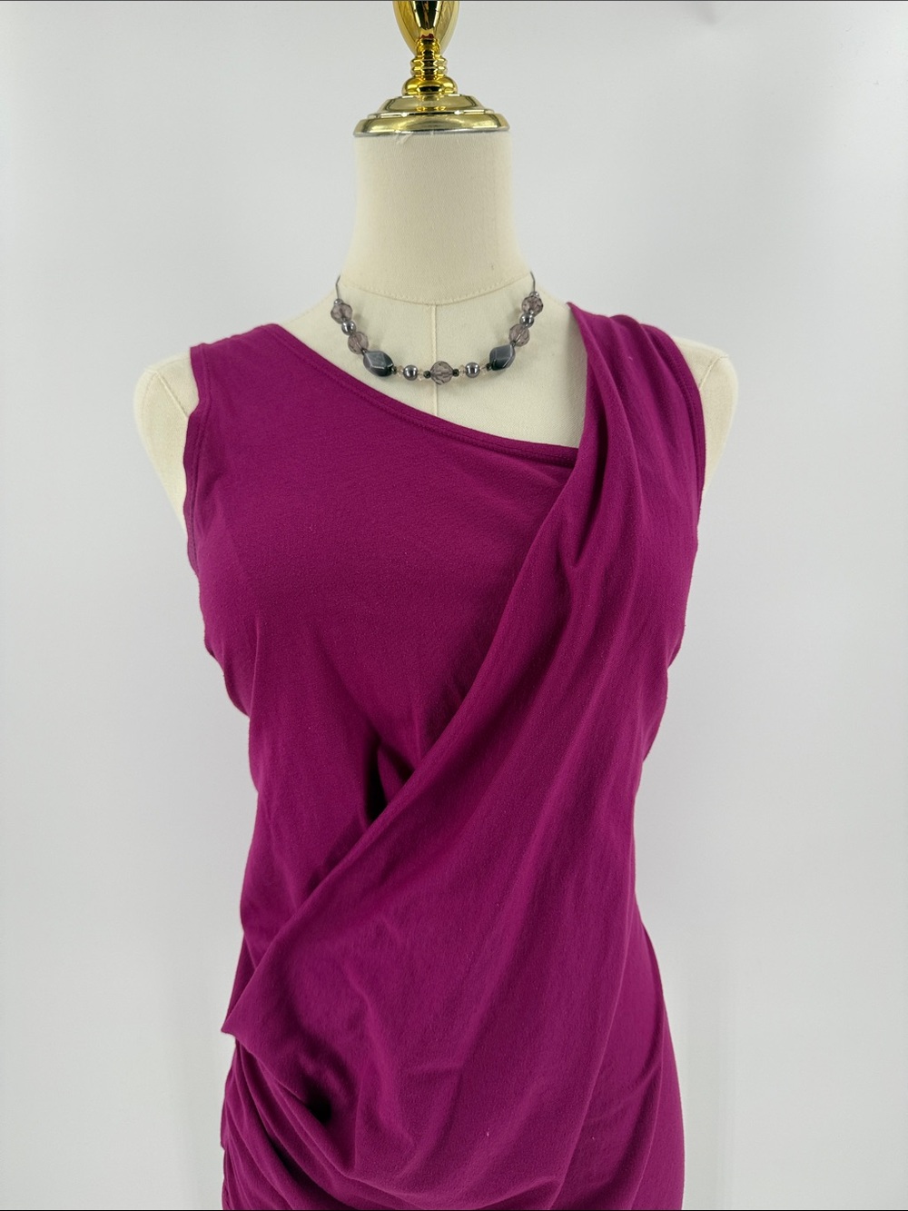 Fabletics Magenta Sleeveless Draped Top